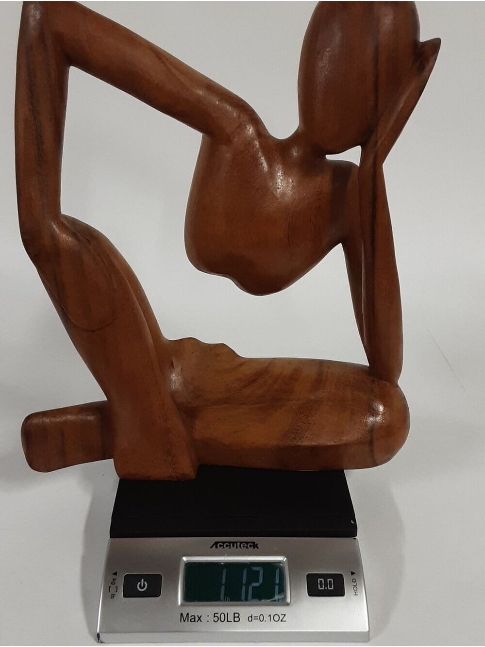 G6 Collection Large Hand-Carved Suar Wood Thinking Man - Picture 7 of 10